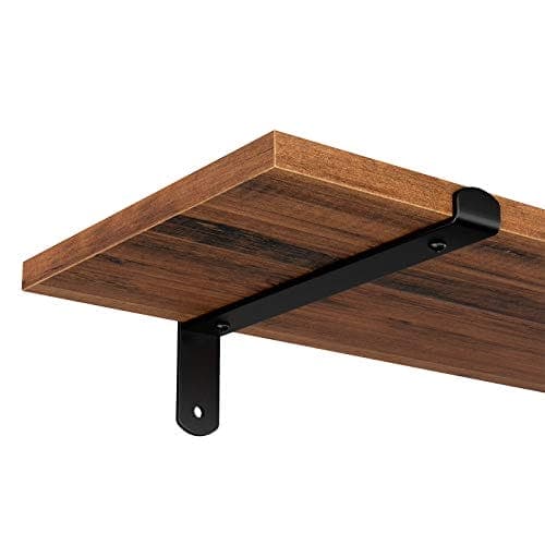 Songmics væghylder sæt på 2, 60 x 20 x 7 cm, flydende hylder, dekorative hylder,brun og sort