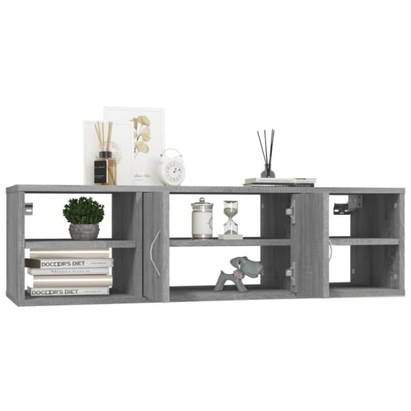 vidaXL væghylde 102x30x29 cm konstrueret træ grå sonoma-eg