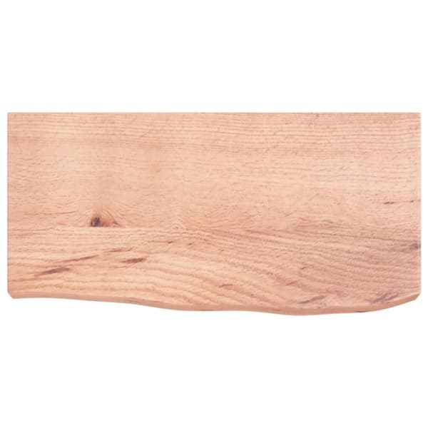 vidaXL væghylde 60x30x(2-6) cm behandlet massivt egetræ lysebrun