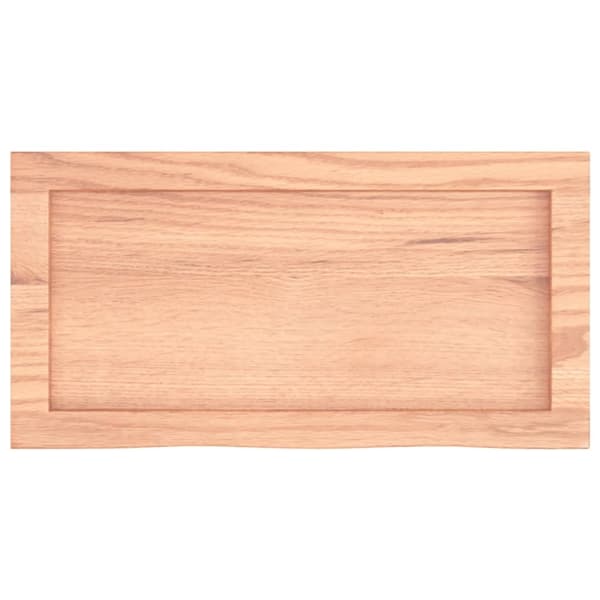 vidaXL væghylde 60x30x(2-6) cm behandlet massivt egetræ lysebrun