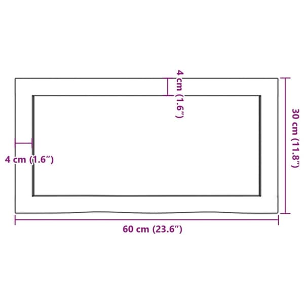 vidaXL væghylde 60x30x(2-6) cm behandlet massivt egetræ lysebrun