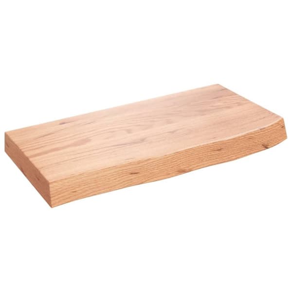 vidaXL Vägghylla ljusbrun 60x30x5 cm behandlad massiv ek