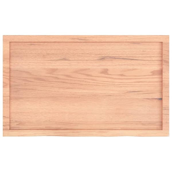 vidaXL væghylde 100x60x(2-6) cm behandlet massivt egetræ lysebrun