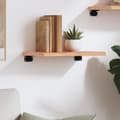 Miniatyrbilde 4 av 8: vidaXL Vegghylle lysebrun 40x30x2 cm behandlet heltre eik