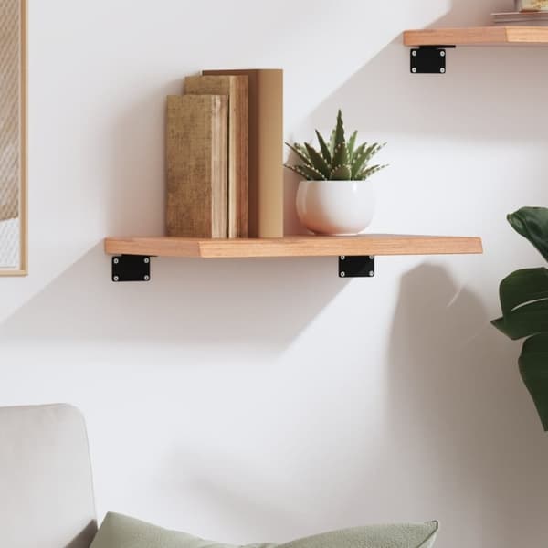 vidaXL Vegghylle lysebrun 40x30x2 cm behandlet heltre eik