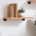 Miniatyrbilde 2 av 8: vidaXL Vegghylle lysebrun 40x30x2 cm behandlet heltre eik