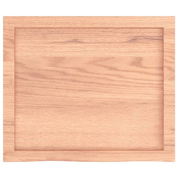 vidaXL væghylde 60x50x(2-4) cm behandlet massivt egetræ lysebrun