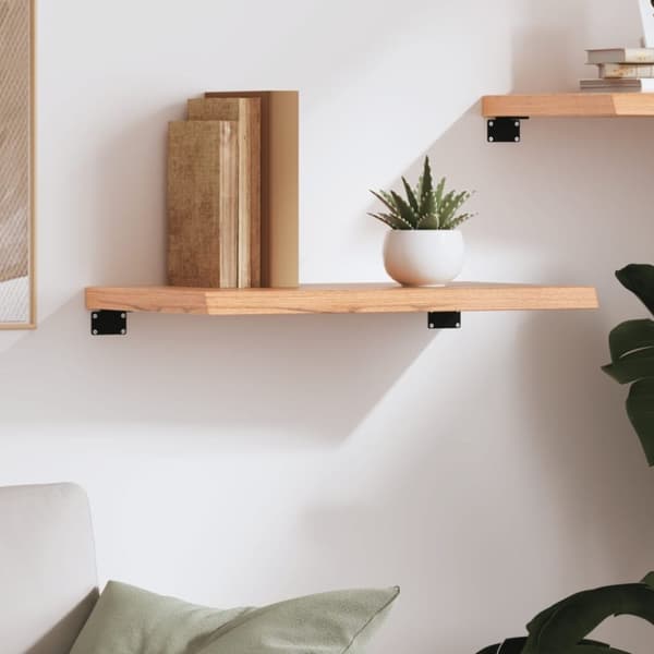vidaXL Vägghylla ljusbrun 60x30x(2-4) cm behandlad massiv ek