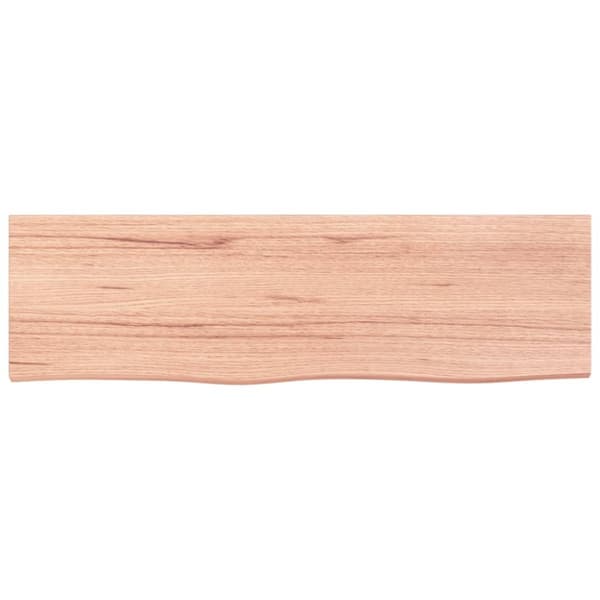vidaXL væghylde 100x30x(2-4) cm behandlet massivt egetræ lysebrun
