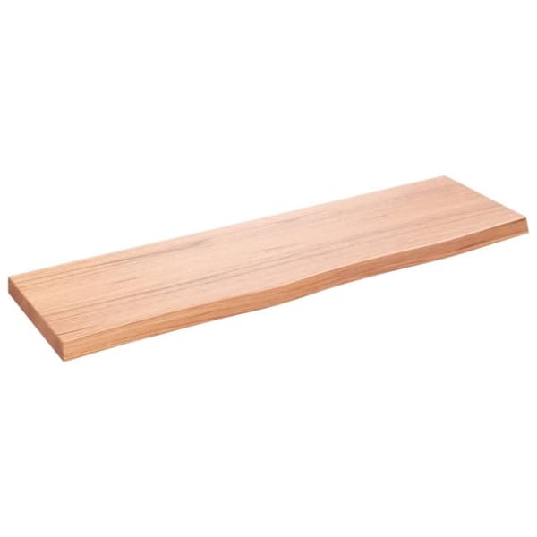 vidaXL Vägghylla ljusbrun 100x30x(2-4) cm behandlad massiv ek