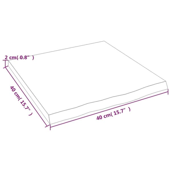 vidaXL væghylde 40x40x2 cm behandlet massivt egetræ lysebrun