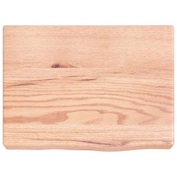 vidaXL væghylde 40x30x(2-6) cm behandlet massivt egetræ lysebrun