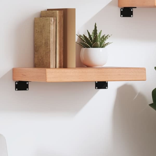 vidaXL væghylde 40x30x(2-6) cm behandlet massivt egetræ lysebrun