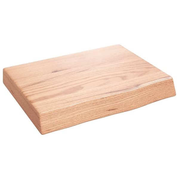vidaXL væghylde 40x30x(2-6) cm behandlet massivt egetræ lysebrun