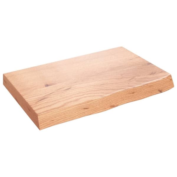 vidaXL væghylde 60x40x(2-6) cm behandlet massivt egetræ lysebrun