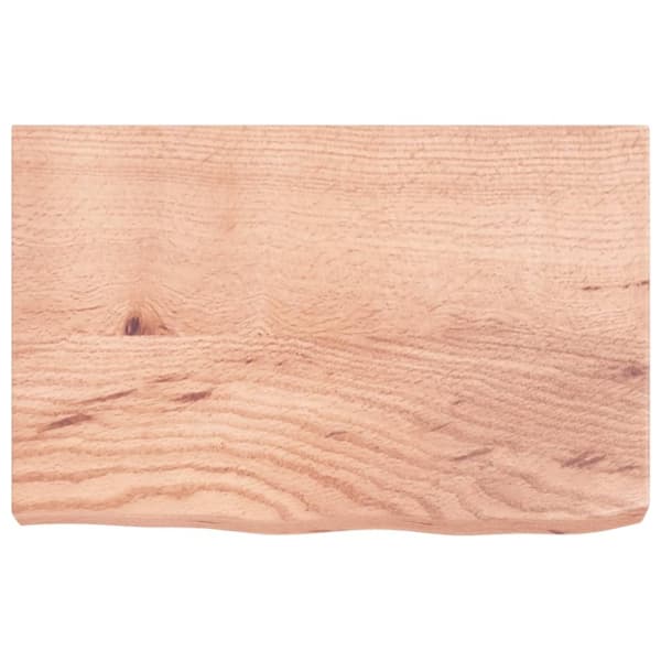 vidaXL væghylde 60x40x(2-6) cm behandlet massivt egetræ lysebrun