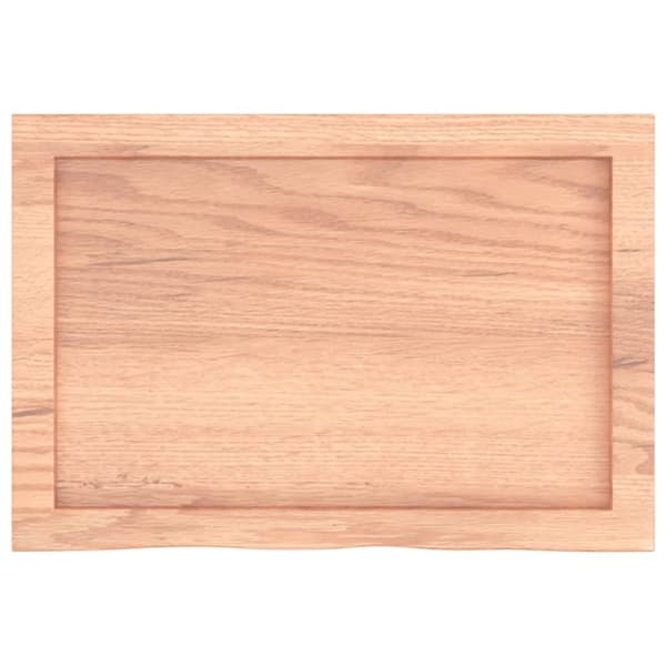vidaXL væghylde 60x40x(2-6) cm behandlet massivt egetræ lysebrun