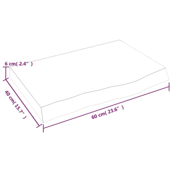 vidaXL væghylde 60x40x(2-6) cm behandlet massivt egetræ lysebrun