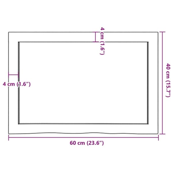 vidaXL væghylde 60x40x(2-6) cm behandlet massivt egetræ lysebrun