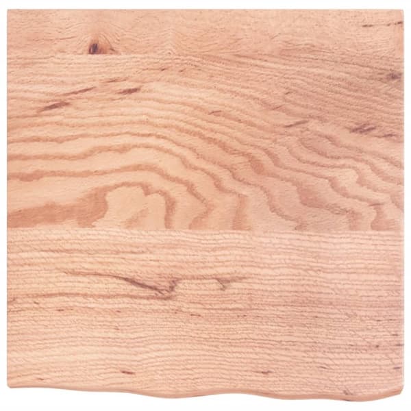 vidaXL væghylde 60x60x(2-4) cm behandlet massivt egetræ lysebrun
