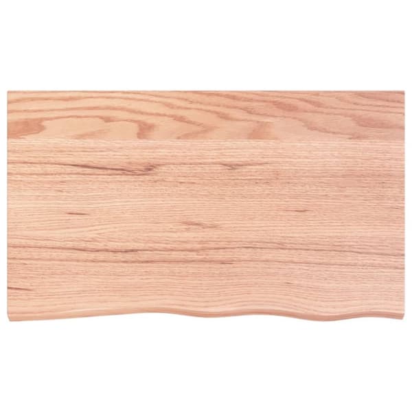 vidaXL væghylde 100x60x2 cm behandlet massivt egetræ lysebrun