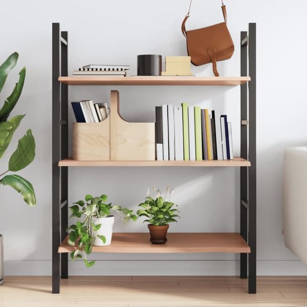 vidaXL væghylde 100x60x2 cm behandlet massivt egetræ lysebrun