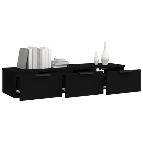 vidaXL vægskab 102x30x20 cm konstrueret træ sort