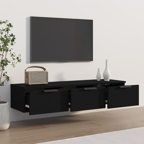 vidaXL vægskab 102x30x20 cm konstrueret træ sort