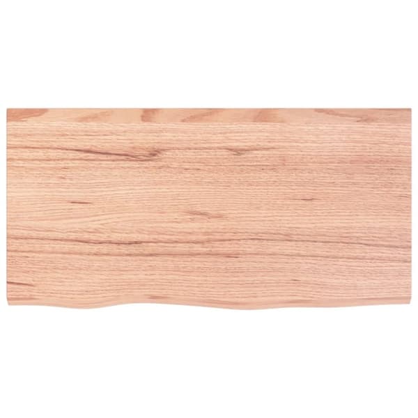 vidaXL væghylde 80x40x(2-4) cm behandlet massivt egetræ lysebrun