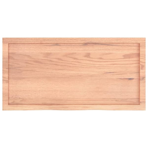 vidaXL væghylde 100x50x(2-4) cm behandlet massivt egetræ lysebrun