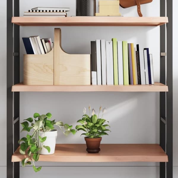 vidaXL væghylde 100x50x(2-4) cm behandlet massivt egetræ lysebrun