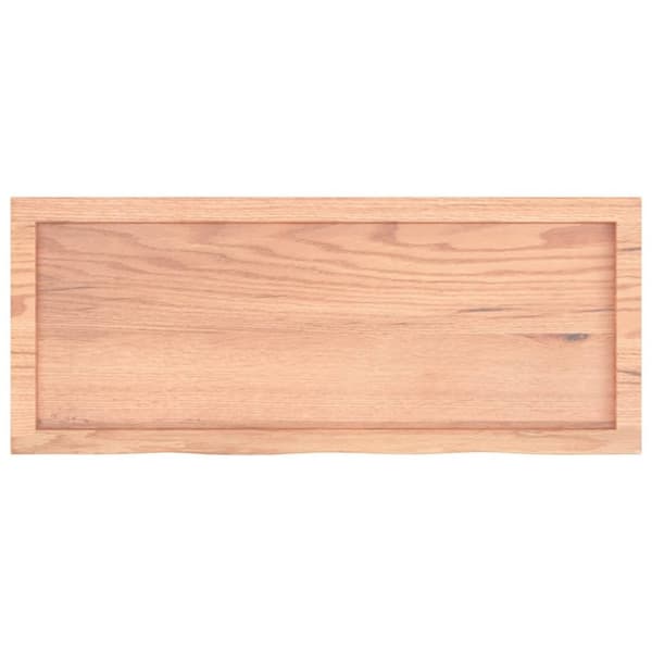 vidaXL Vägghylla ljusbrun 100x40x(2-6) cm behandlad massiv ek