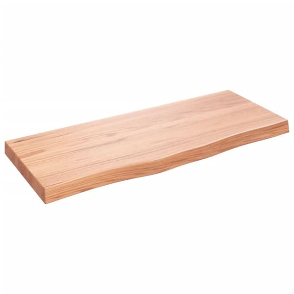 vidaXL Vägghylla ljusbrun 100x40x(2-6) cm behandlad massiv ek