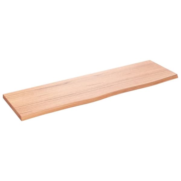 vidaXL væghylde 100x30x2 cm behandlet massivt egetræ lysebrun