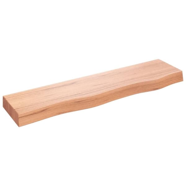vidaXL væghylde 80x20x6 cm behandlet massivt egetræ lysebrun