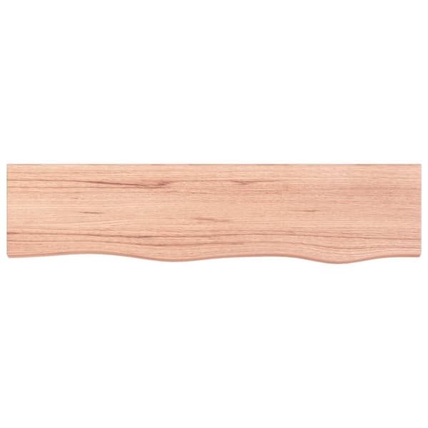 vidaXL væghylde 80x20x6 cm behandlet massivt egetræ lysebrun