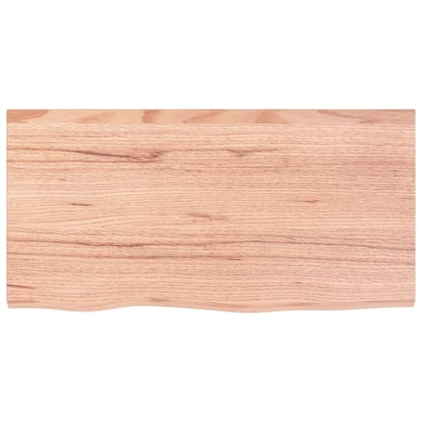 vidaXL væghylde 80x40x(2-6) cm behandlet massivt egetræ lysebrun