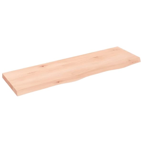 vidaXL væghylde 100x30x(2-4) cm ubehandlet massivt egetræ