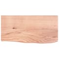 Miniatyrbilde 4 av 7: vidaXL Vegghylle lysebrun 60x30x2 cm behandlet heltre eik