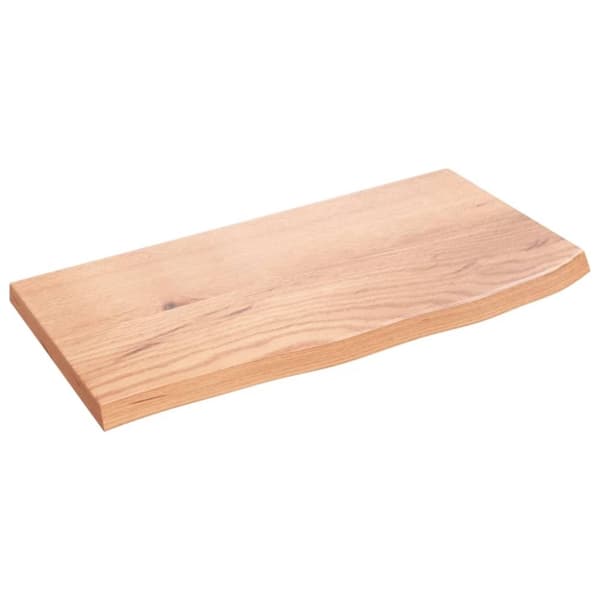 vidaXL Vegghylle lysebrun 60x30x2 cm behandlet heltre eik