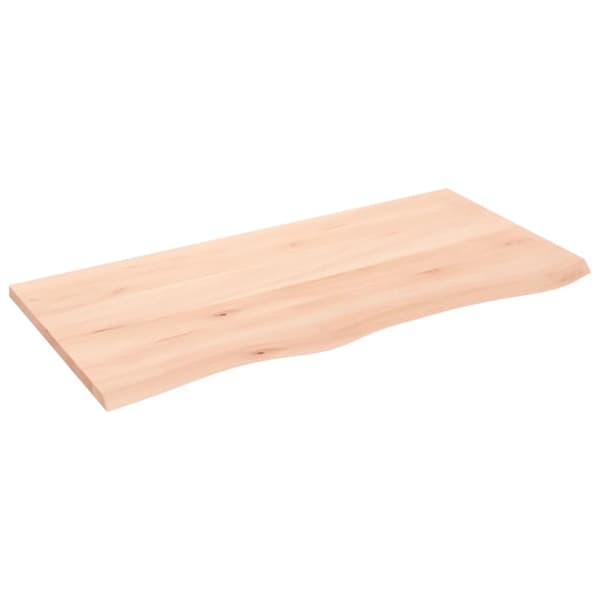 vidaXL væghylde 100x50x2 cm ubehandlet massivt egetræ