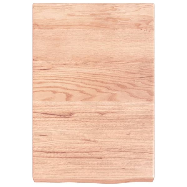 vidaXL væghylde 40x60x(2-6) cm behandlet massivt egetræ lysebrun