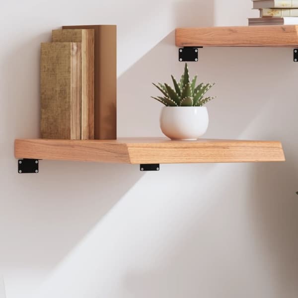 vidaXL væghylde 40x60x(2-6) cm behandlet massivt egetræ lysebrun