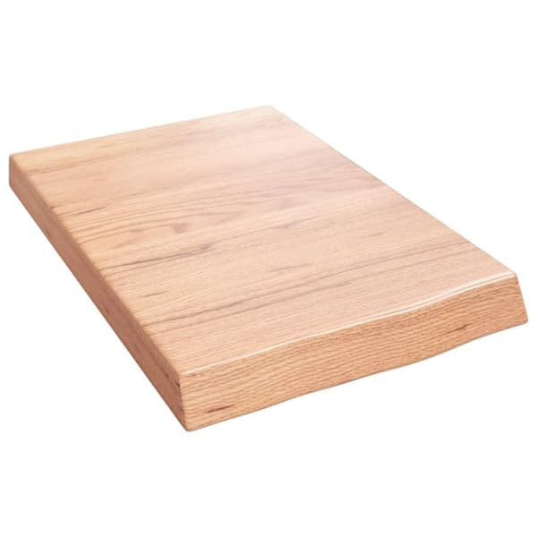 vidaXL væghylde 40x60x(2-6) cm behandlet massivt egetræ lysebrun