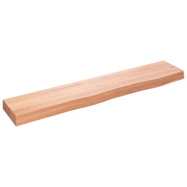 vidaXL væghylde 100x20x6 cm behandlet massivt egetræ lysebrun