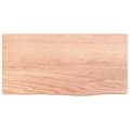 Miniatyrbilde 4 av 7: vidaXL Vegghylle lysebrun 40x20x2 cm behandlet heltre eik