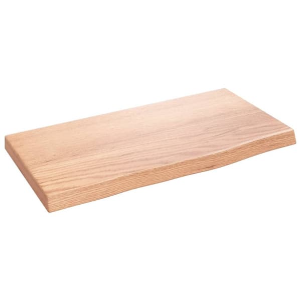vidaXL Vegghylle lysebrun 40x20x2 cm behandlet heltre eik