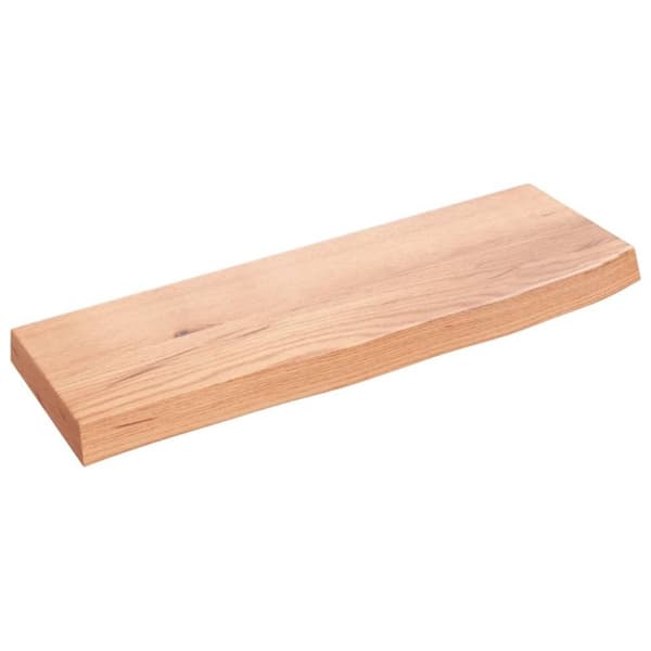 vidaXL væghylde 60x20x4 cm behandlet massivt egetræ lysebrun