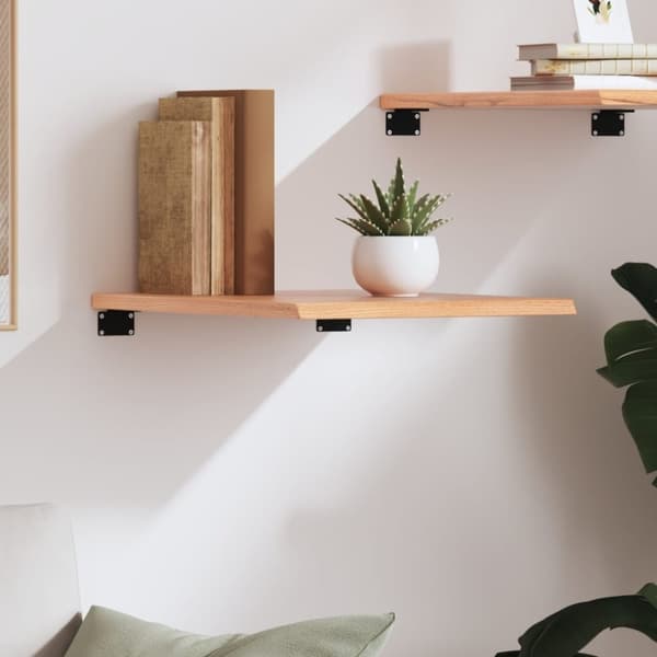 vidaXL væghylde 40x60x2 cm behandlet massivt egetræ lysebrun