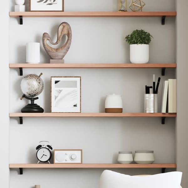 vidaXL Vegghylle lysebrun 80x10x2 cm behandlet heltre eik